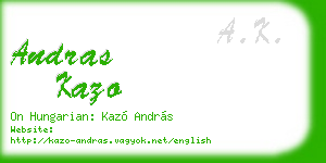 andras kazo business card