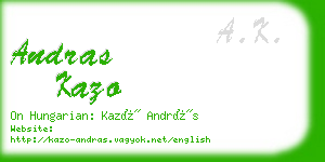 andras kazo business card